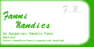 fanni mandics business card